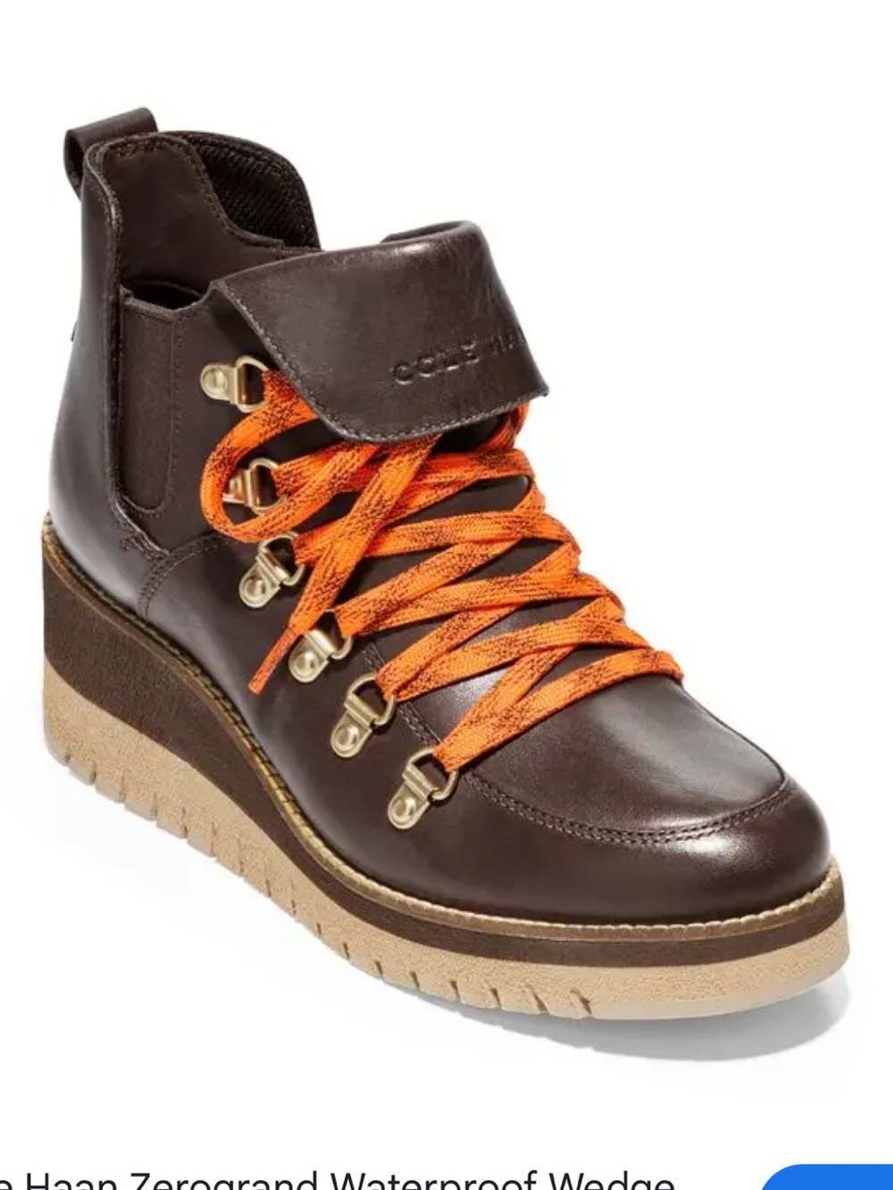Cole Haan Women’s Brown Waterproof Wedge Boot zerogrande 9